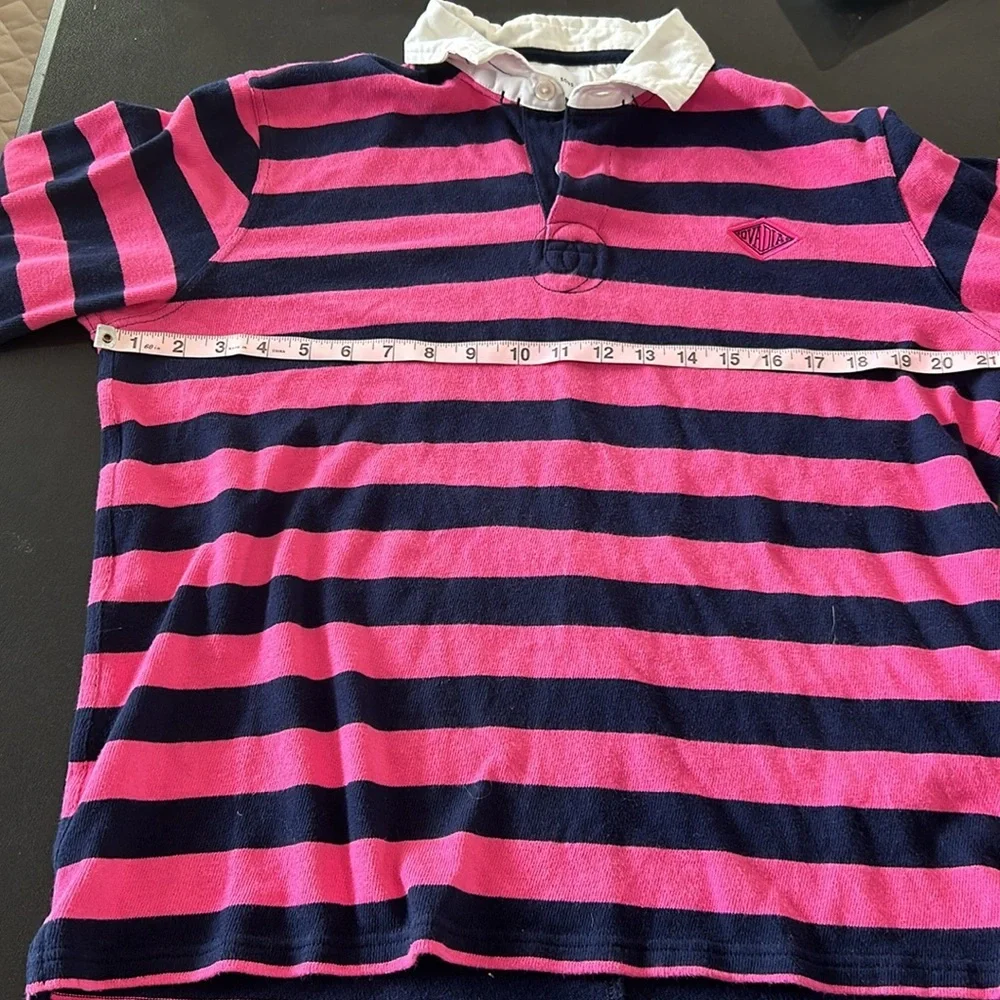 Ovadia & Sons Pink Black Rugby Polo Long Sleeve Shirt. Size M - Picture 9 of 12